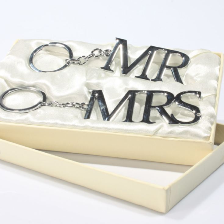 Mr & Mrs Silver Plated Keyrings product image