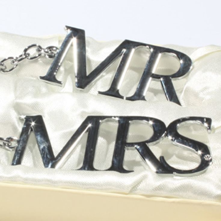 Mr & Mrs Silver Plated Keyrings product image