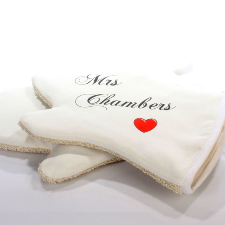 Personalised Mr & Mrs Oven Mitts product image