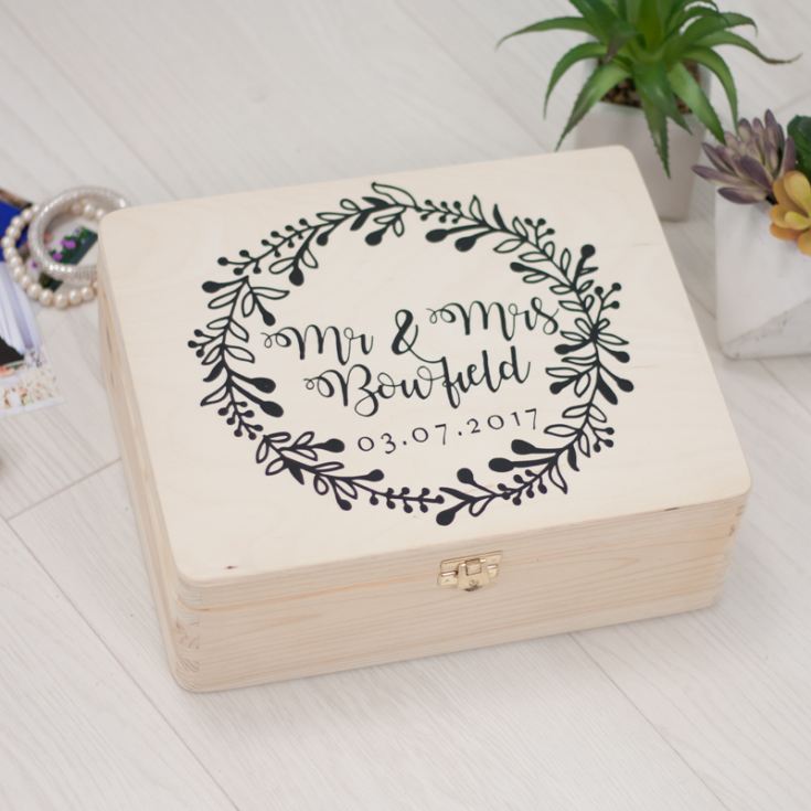 Personalised Mr and Mrs Wooden Memory Box product image