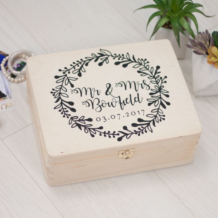 Personalised Mr and Mrs Wooden Memory Box product image