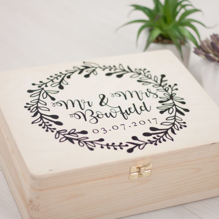 Personalised Mr and Mrs Wooden Memory Box product image