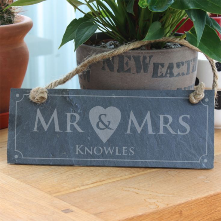 Personalised Mr & Mrs Slate Plaque product image