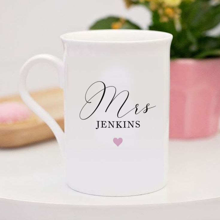 Mr & Mrs Bone China Personalised Pair Of Mugs product image