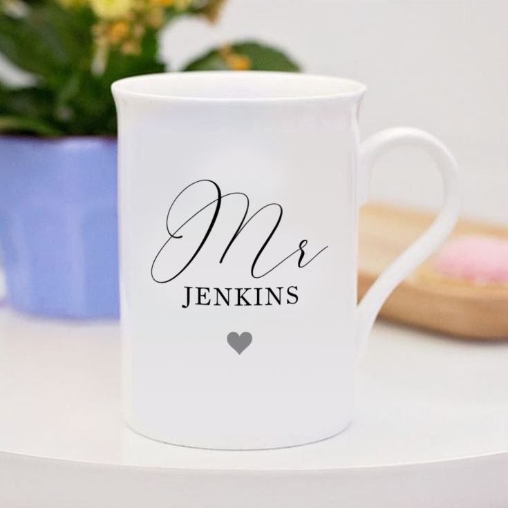 Mr & Mrs Bone China Personalised Pair Of Mugs product image