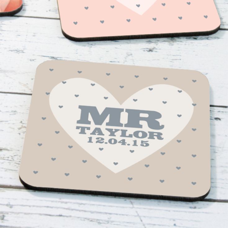 Personalised Mr & Mrs Coasters product image