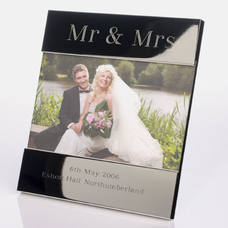 Engraved Mr & Mrs Photo Frame product image