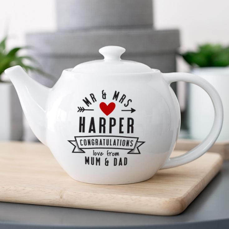 Mr & Mrs Personalised Teapot The Gift Experience