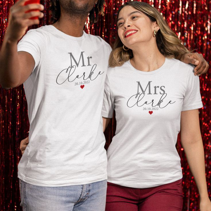 Personalised Mr & Mrs T-Shirt Set product image