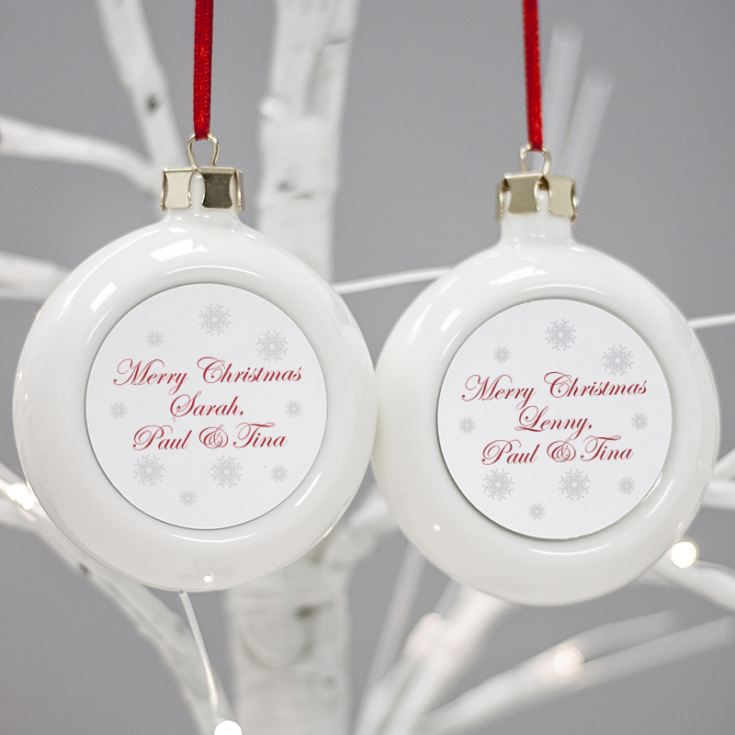 Mr & Mrs Twin Set Of Personalised Christmas Baubles product image