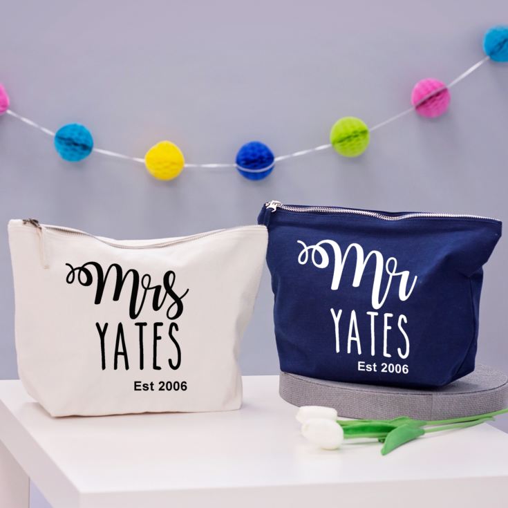 Pair of Personalised Mr and Mrs Washbags product image
