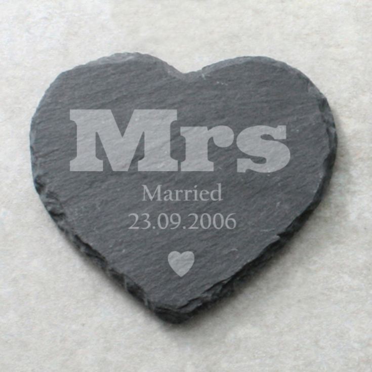 Pair of Mr & Mrs Personalised Slate Coasters product image