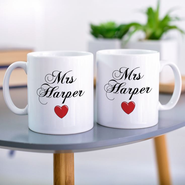 Pair of Mrs and Mrs Personalised Mugs product image