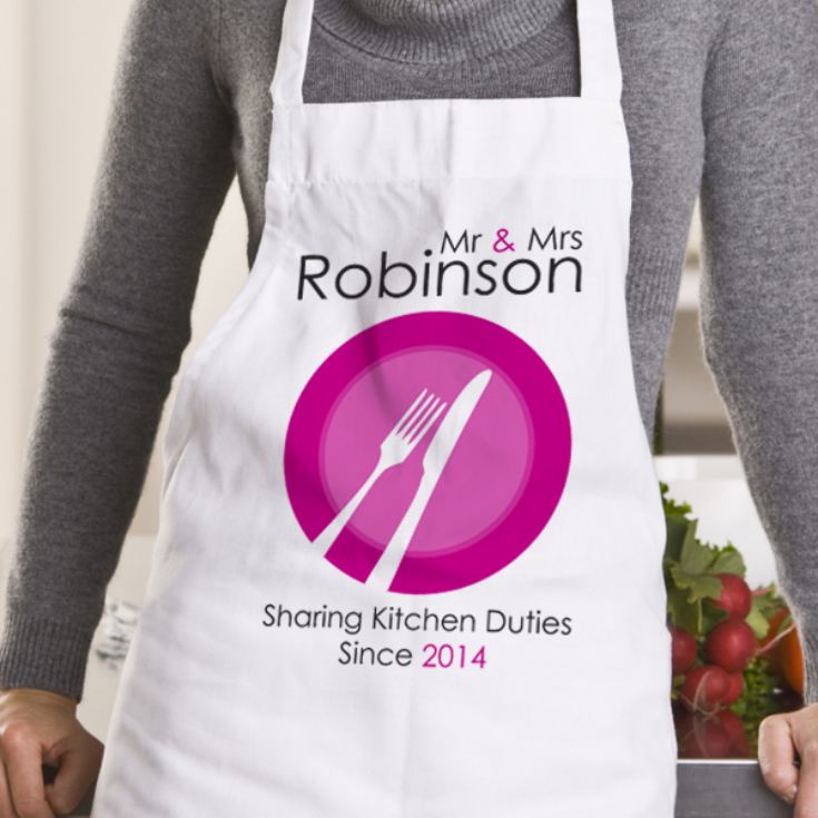 Sharing Kitchen Duties Since Personalised Pair of Aprons product image