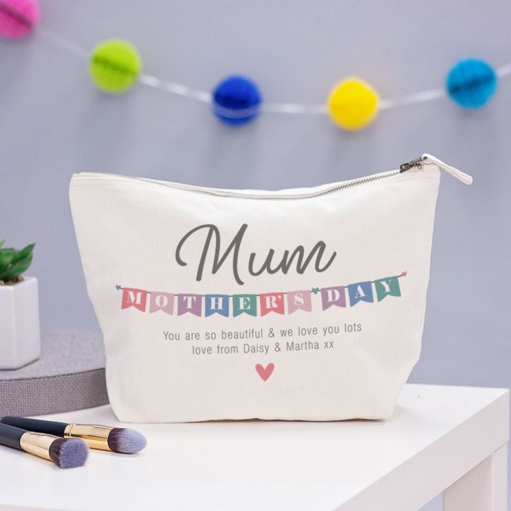 Personalised Mother's Day Bunting Design Wash Bag product image