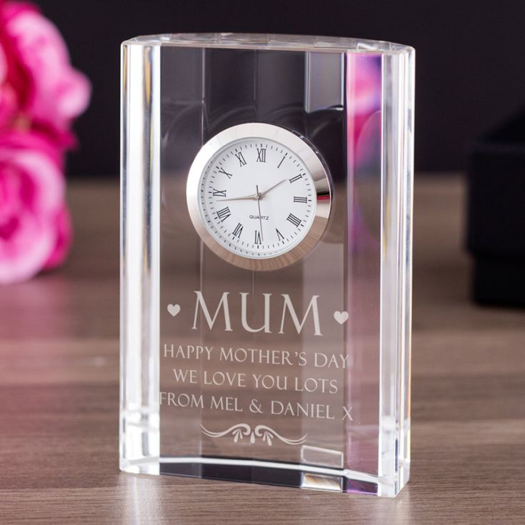 Personalised Mum Crystal Mantel Clock product image