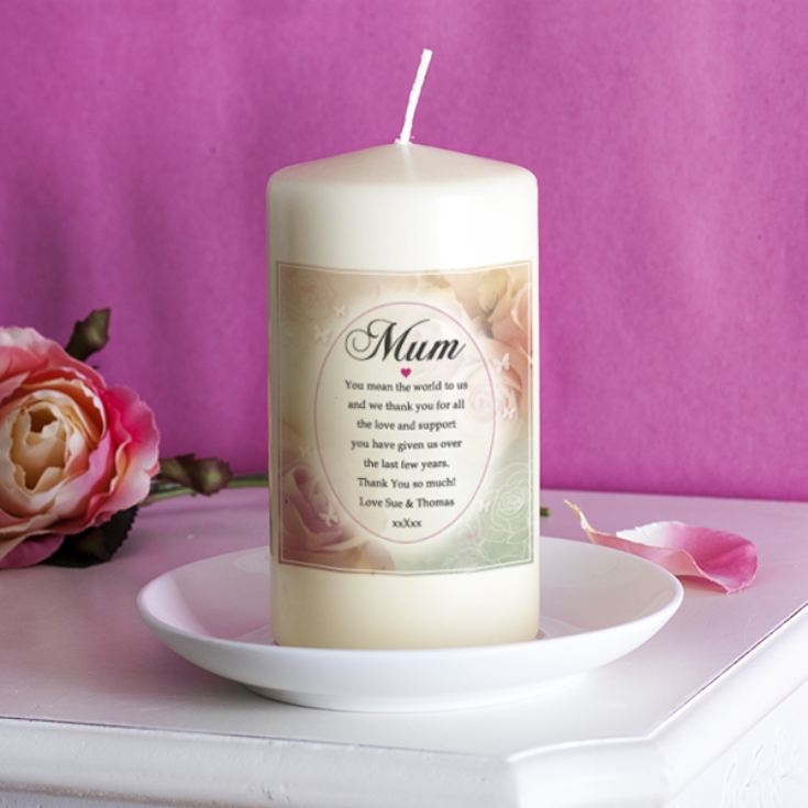 Personalised Floral Design Mum Candle product image