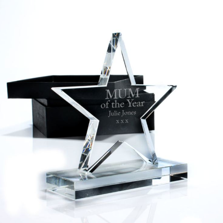 Mum of the Year Personalised Crystal Star Award product image