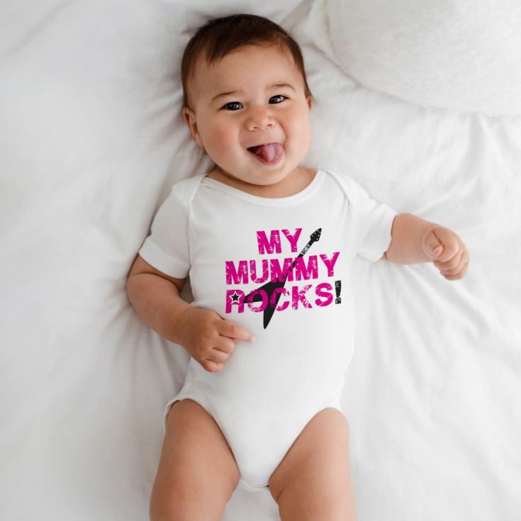 Personalised My Mummy Rocks Baby Grow product image