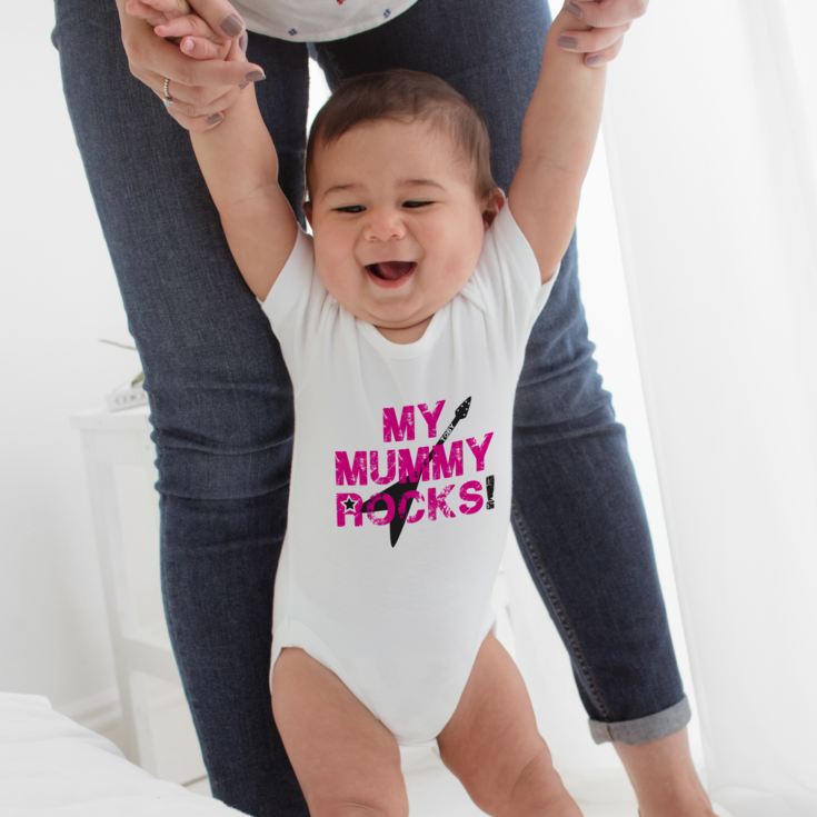 Personalised My Mummy Rocks Baby Grow product image