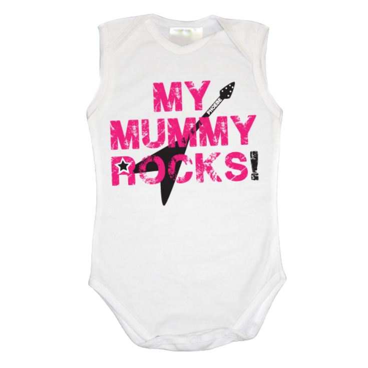 Personalised My Mummy Rocks Baby Grow product image