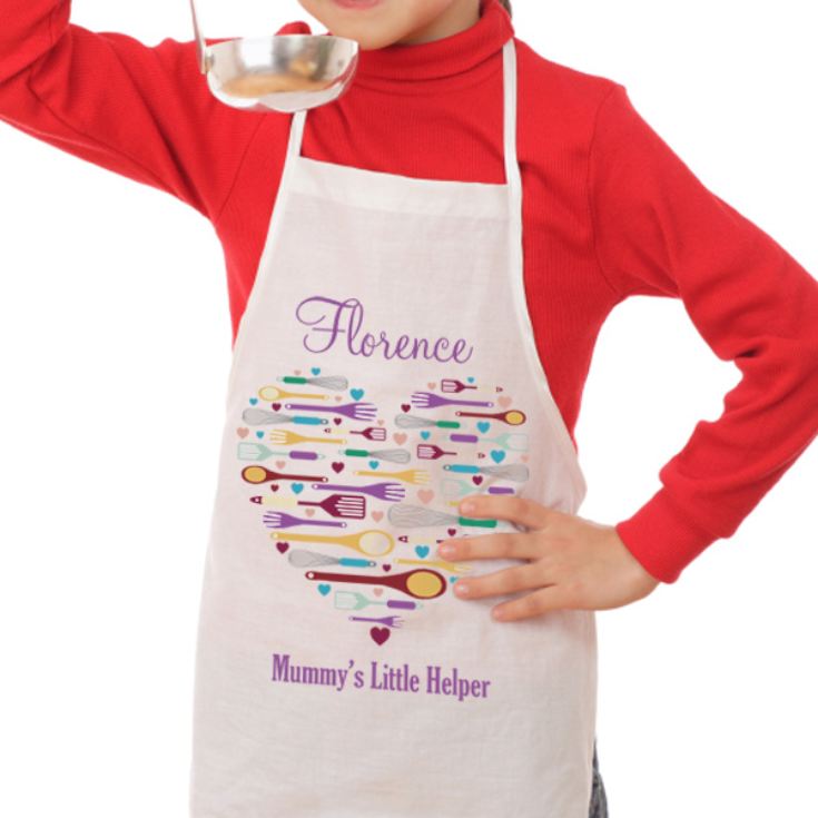 Personalised Heart Style Mummy's Helper Children's Apron product image
