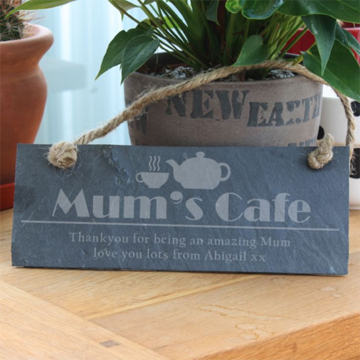 Mum's Cafe Personalised Slate Plaque product image