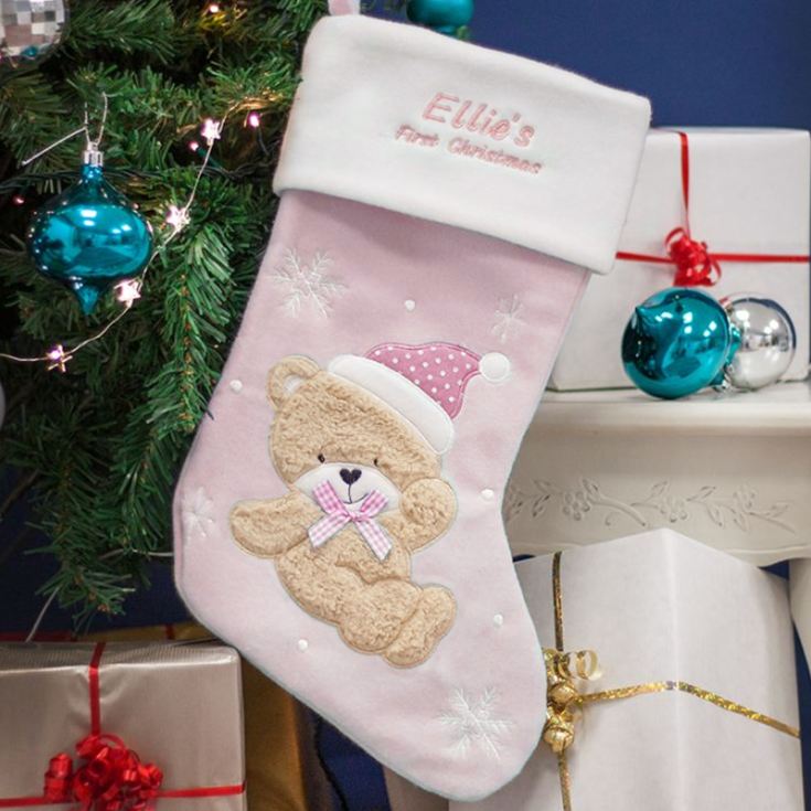 Personalised Luxury My First Christmas Stocking - Pink product image
