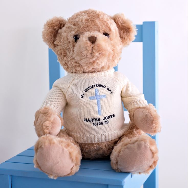 Personalised Embroidered Christening Teddy Bear product image