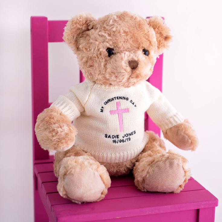 Personalised Embroidered Christening Teddy Bear product image