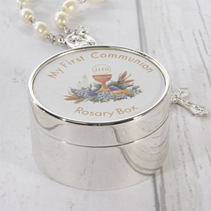 First Holy Communion Trinket Box with Rosary Beads | The Gift Experience