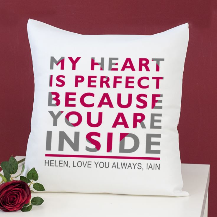 Personalised My Heart Is Perfect Cushion product image