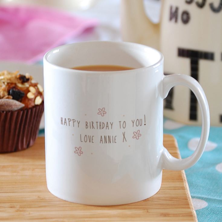 Personalised Name Mug With Floral Detail product image