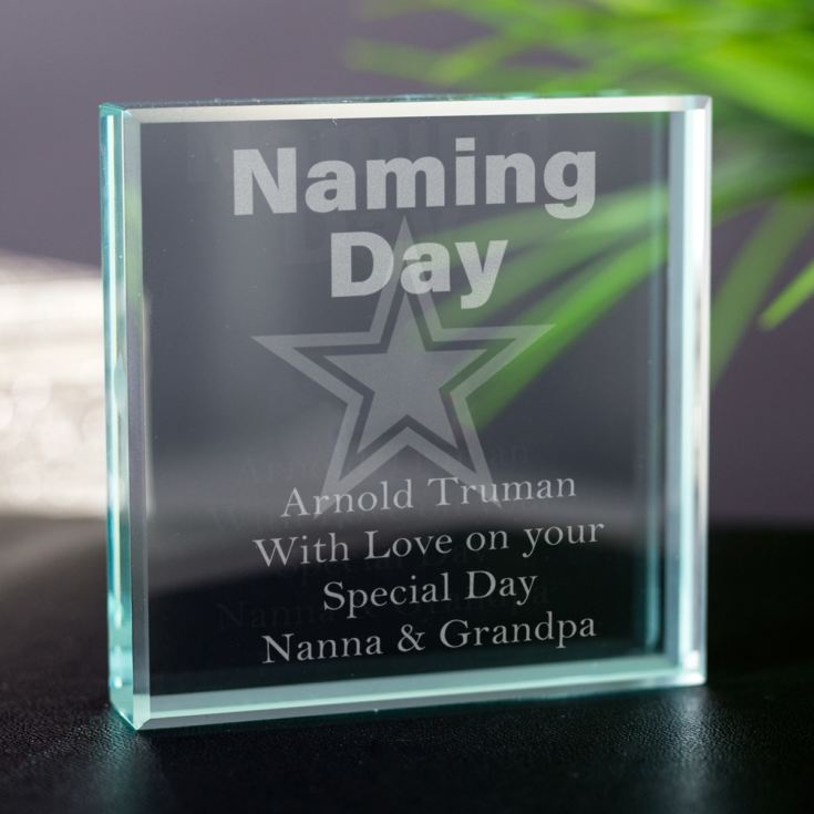 Personalised Naming Day Glass Keepsake product image