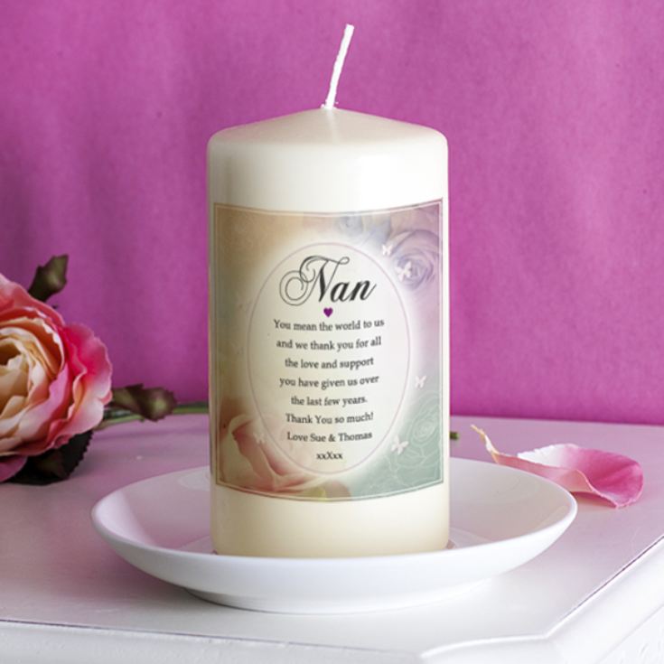 Personalised Floral Design Nan Candle product image