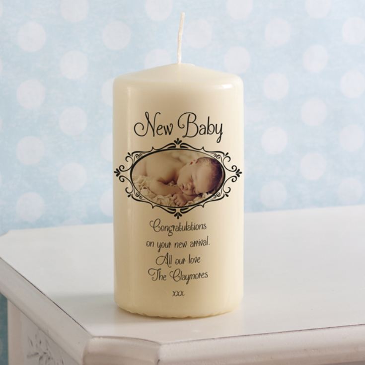 Personalised New Baby Photo Candle product image