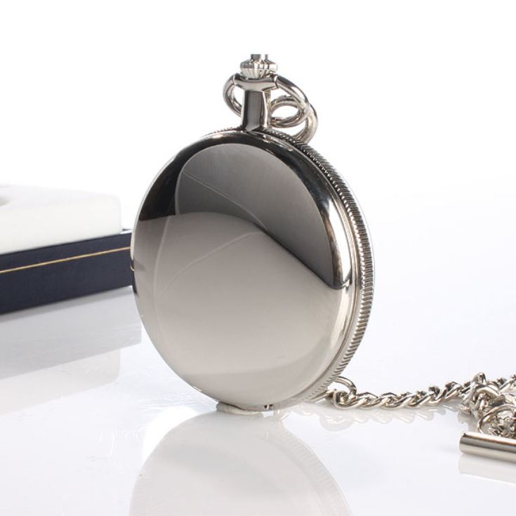 Personalised Chrome Pocket Watch With Sunburst Dial product image