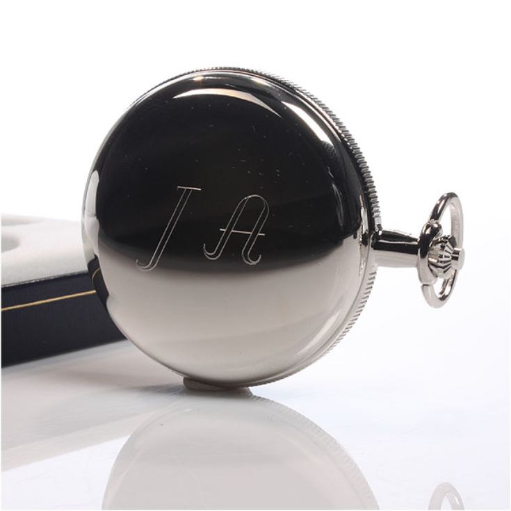 Personalised Chrome Pocket Watch With Sunburst Dial product image