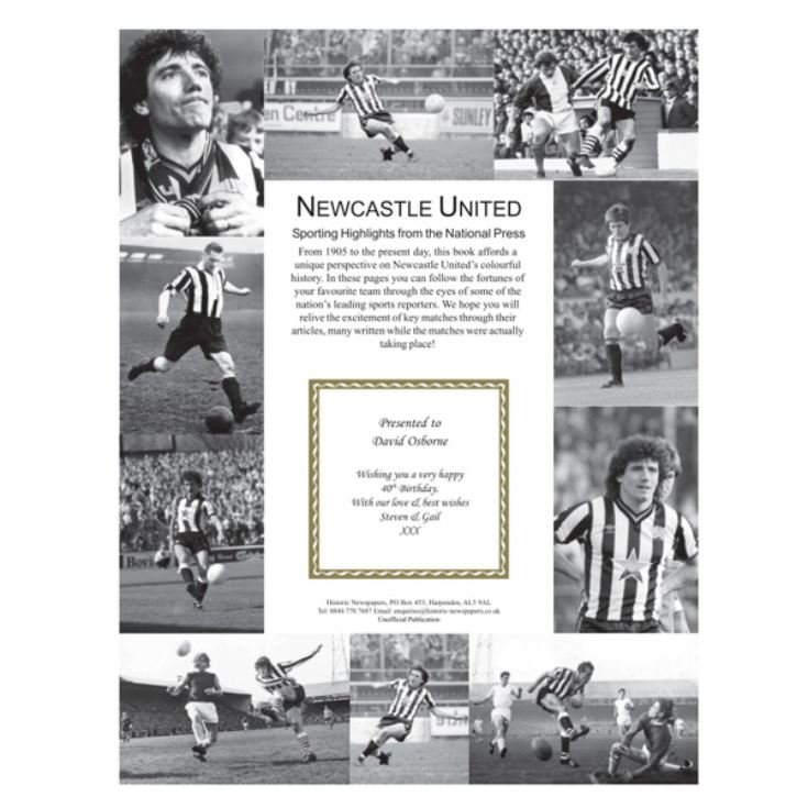 Personalised Newcastle United Football Book product image