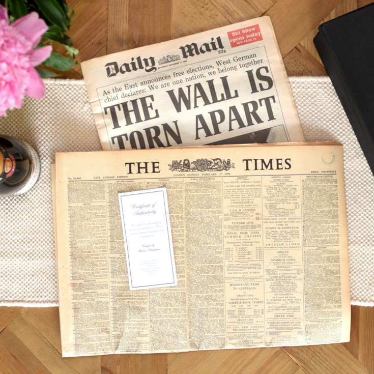 Double Newspaper & Taittinger Champagne Anniversary Gift Set product image