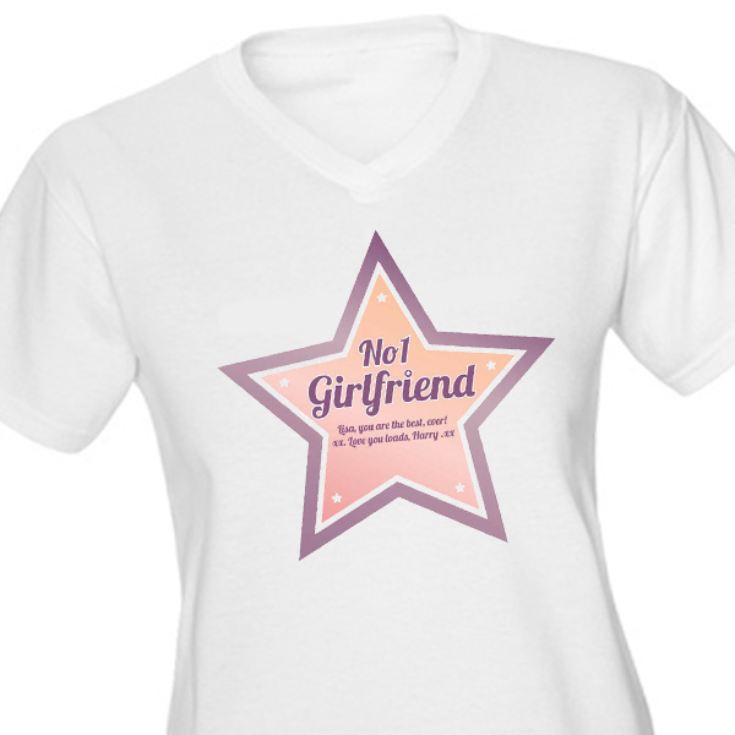Personalised Number 1 Girlfriend TShirt The Gift Experience