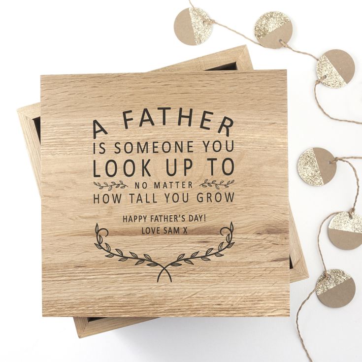 Personalised A Truly Amazing Dad Oak Photo Keepsake Box product image
