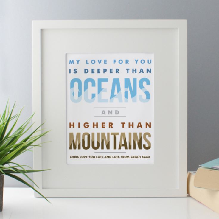 Personalised Oceans And Mountains Framed Print product image