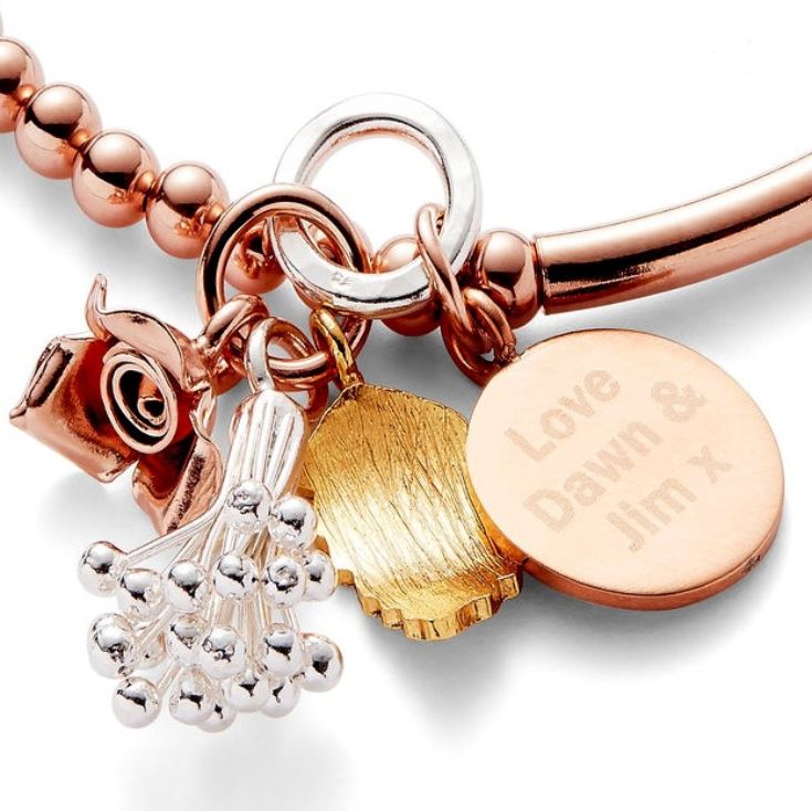 Engraved Bouquet Rose Gold Bracelet product image