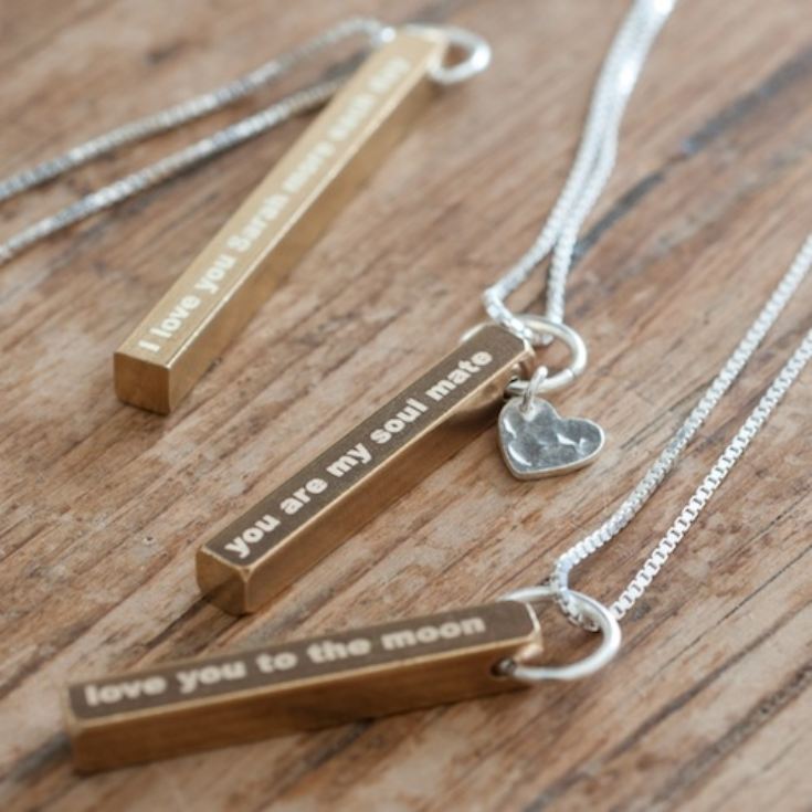 Personalized Raw Brass Necklace