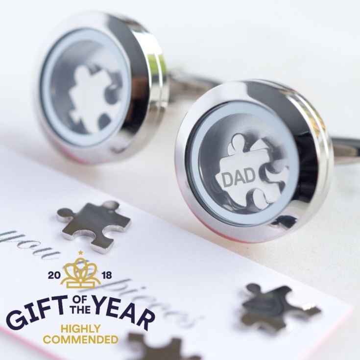 Dad 'I Love You To Pieces' Cufflinks in Personalised Box product image