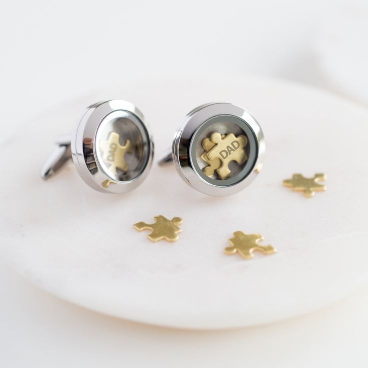 Dad 'I Love You To Pieces' Cufflinks in Personalised Box product image