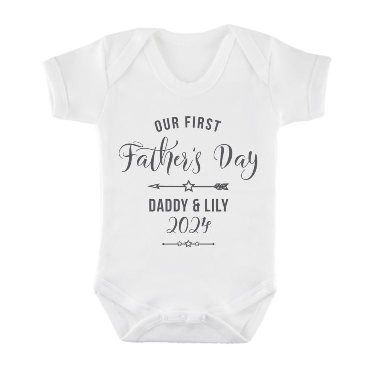 Personalised Our First Father's Day Baby Grow product image