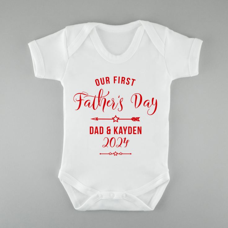 Personalised Our First Father's Day Baby Grow product image