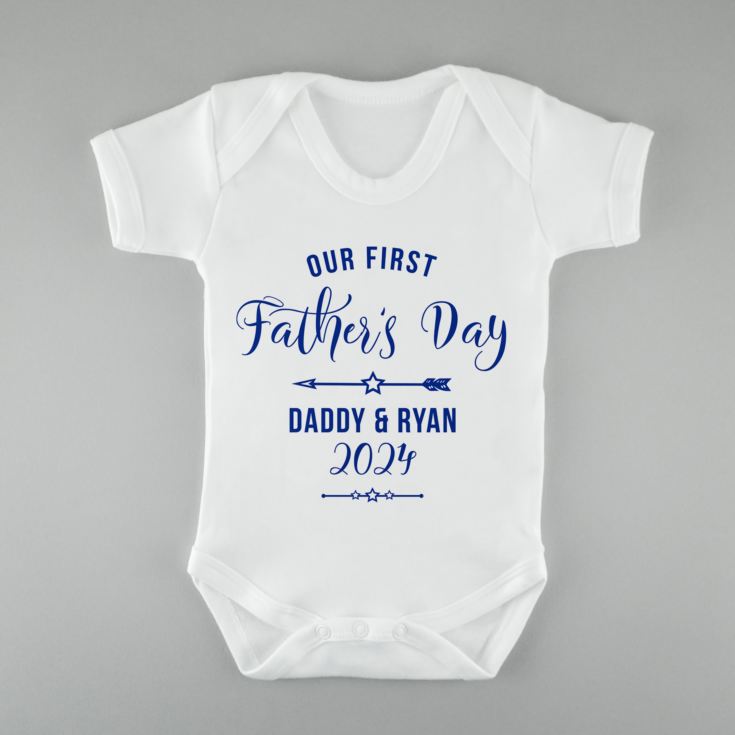 Personalised Our First Father's Day Baby Grow product image